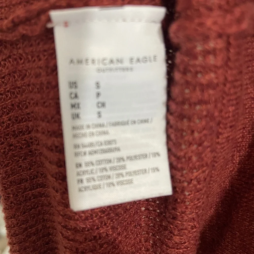 American Eagle Women's Lace-Up Sweater - Rust‎ size small